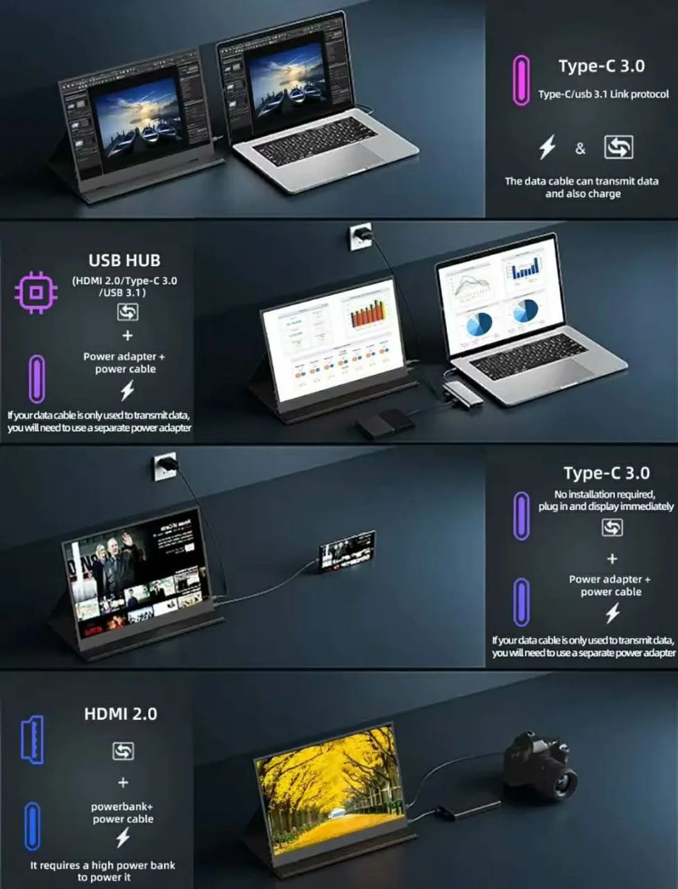 Monitor portátil 2k IPS 14 polegadas (sem defeitos) - Foto 5