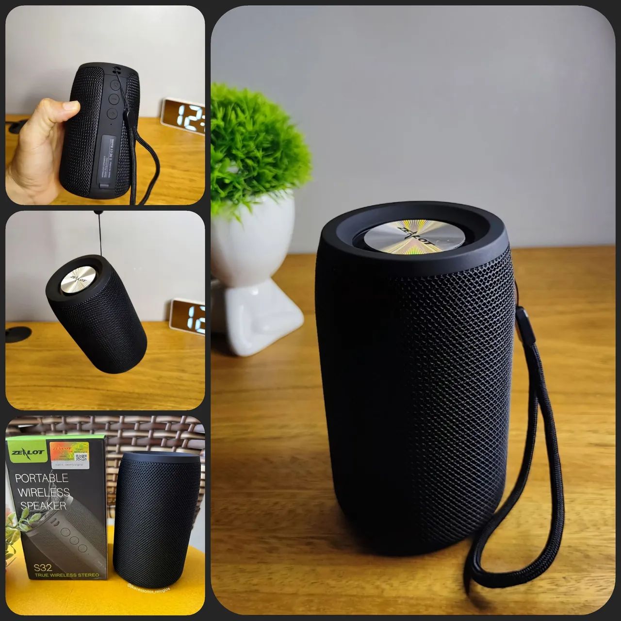 Caixa de Som Bluetooth Portátil Zealot S32 - Som Potente e Conexão Estável