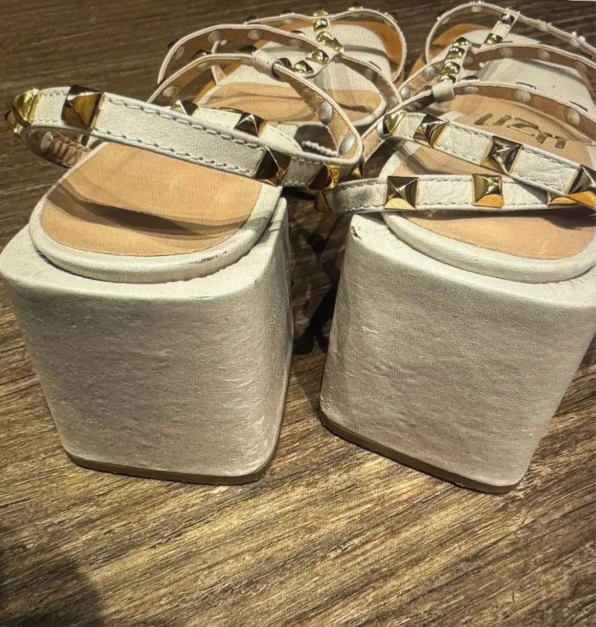 Sandália salto uza off white  - Foto 3