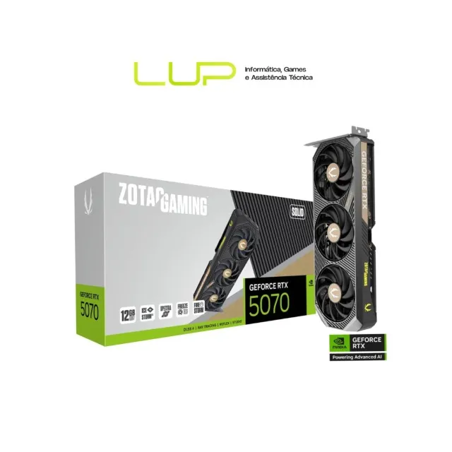 Placa de video GeForce RTX 5070 Zotac Solid 12gb - Pronta entrega (Loja Física)