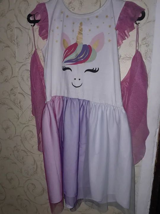 Vestido Infantil Unicórnio Tamanho M anos Roupas Bessa