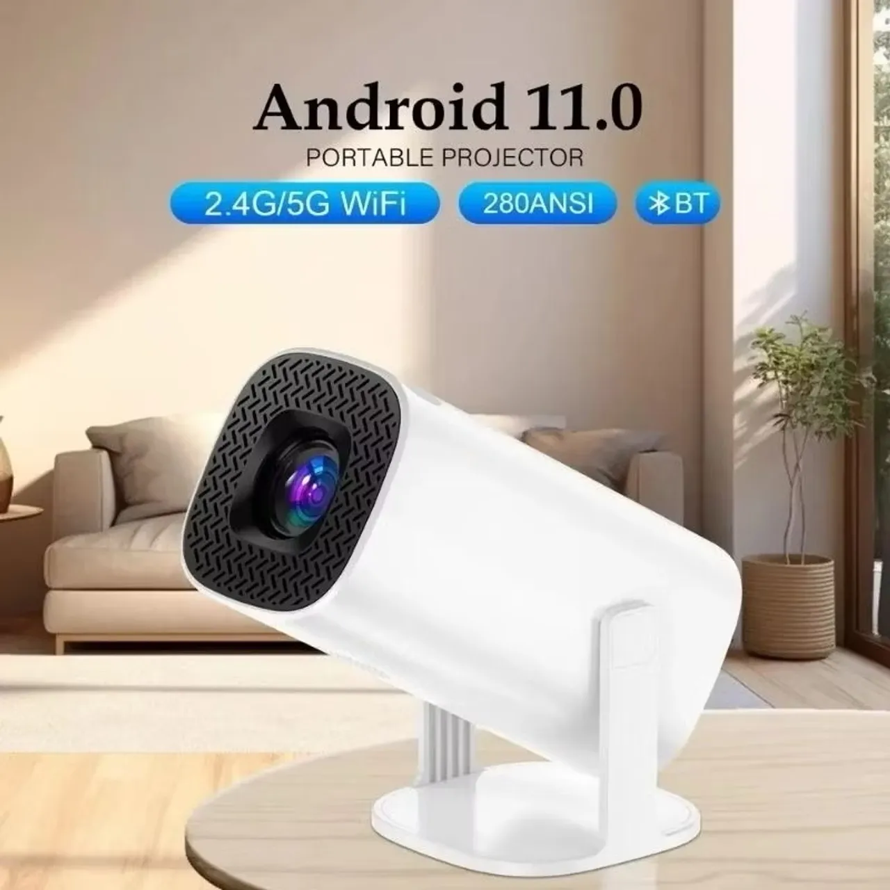 Projetor Portátil Android 11 FULL HD ULTRA HD Wifi 6