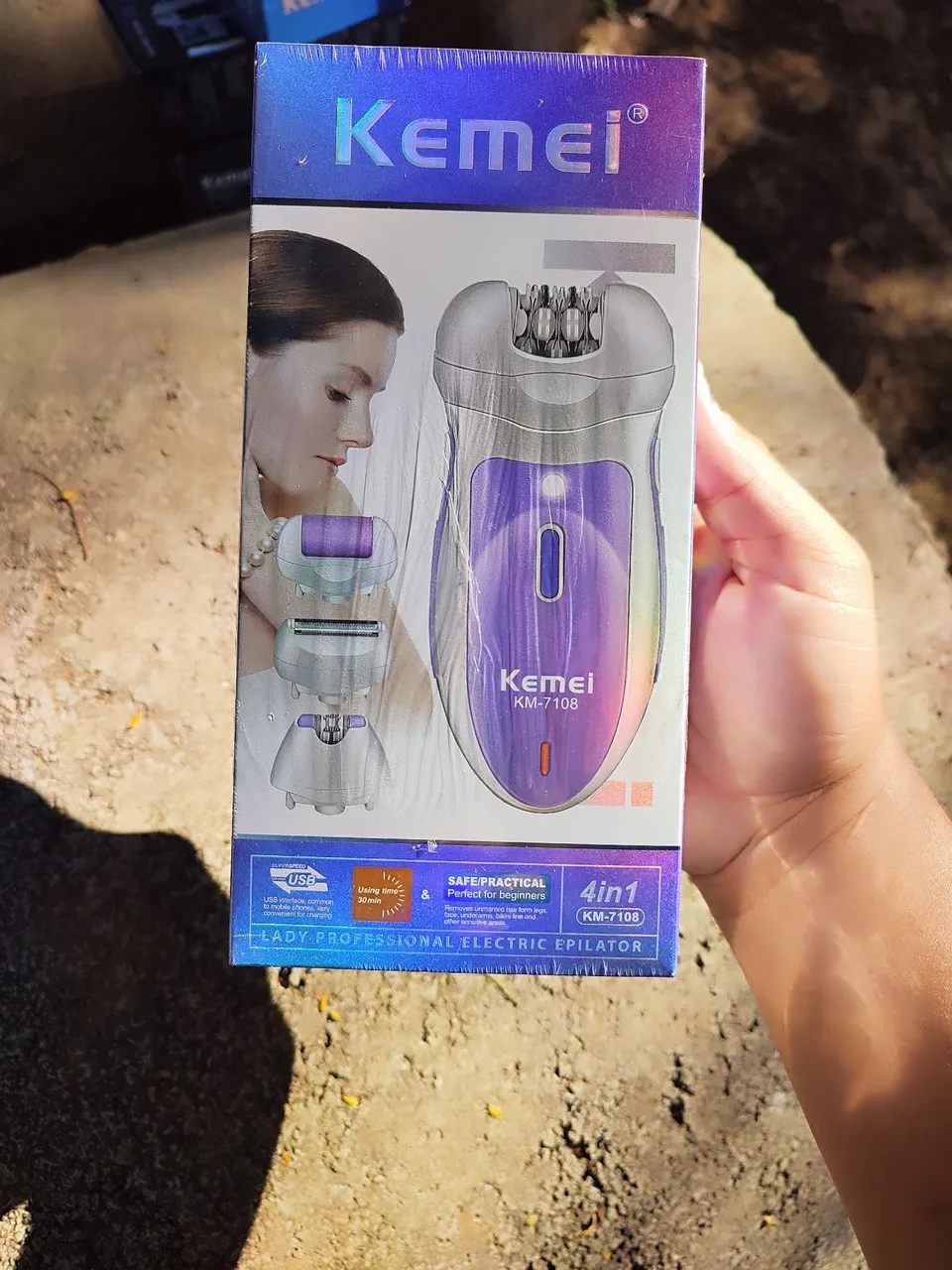 Depilador Elétrico Kemei KM-7108 4 em 1