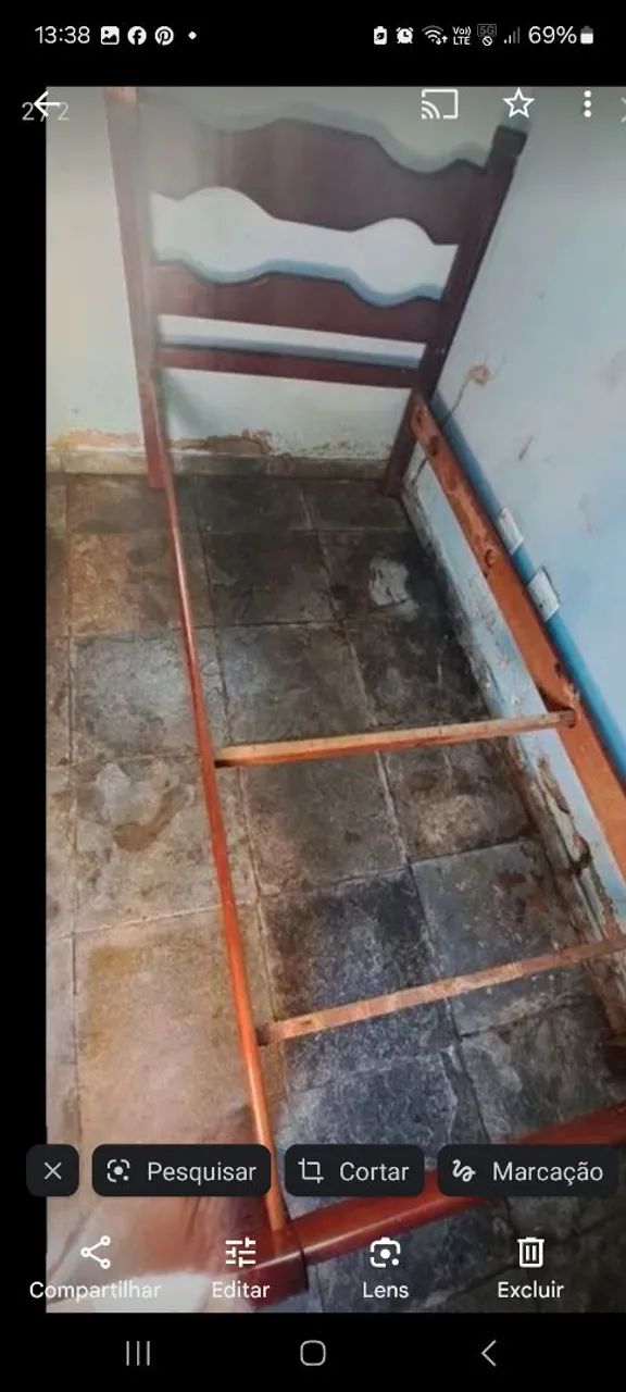 Cama de madeira maciça em mogno - Foto 2