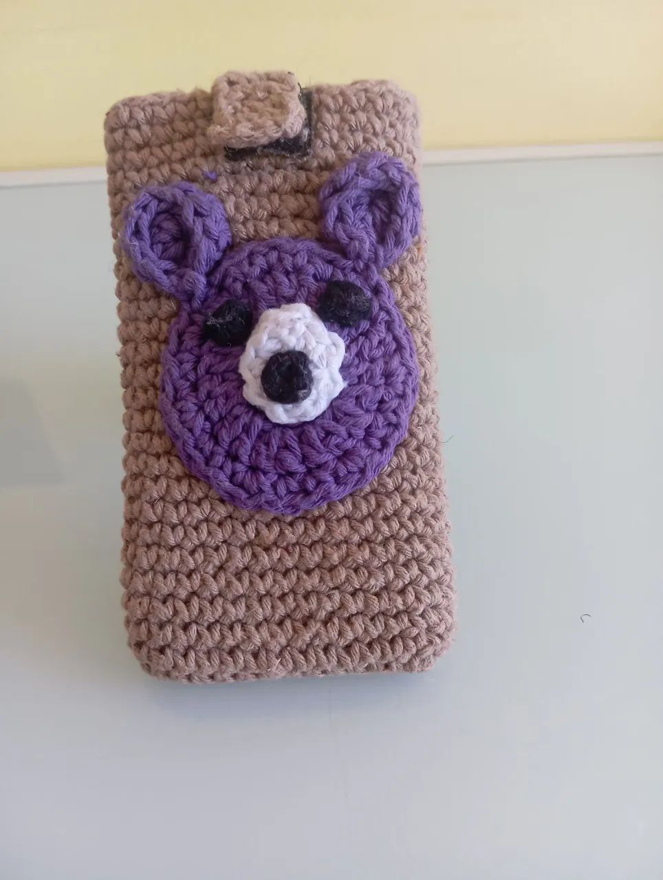 Bolsinha de crochê para celular 