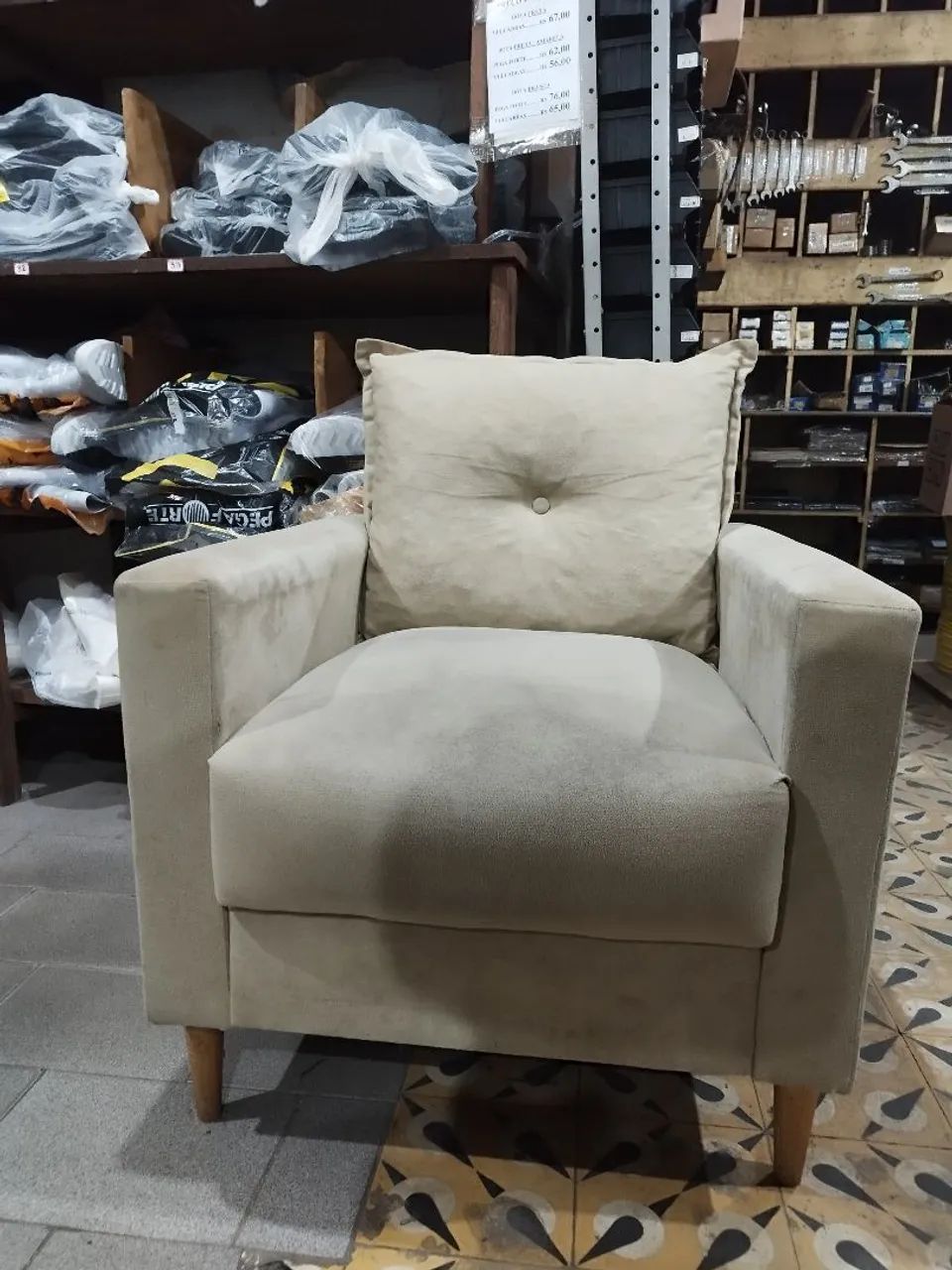 ? Poltrona Bege ? 80 × 70 × 70 cm
