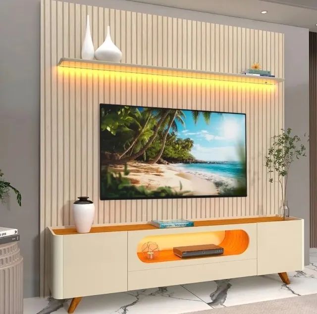 Conjunto Sala Ravena 229 Off White e Naturale - Foto 2