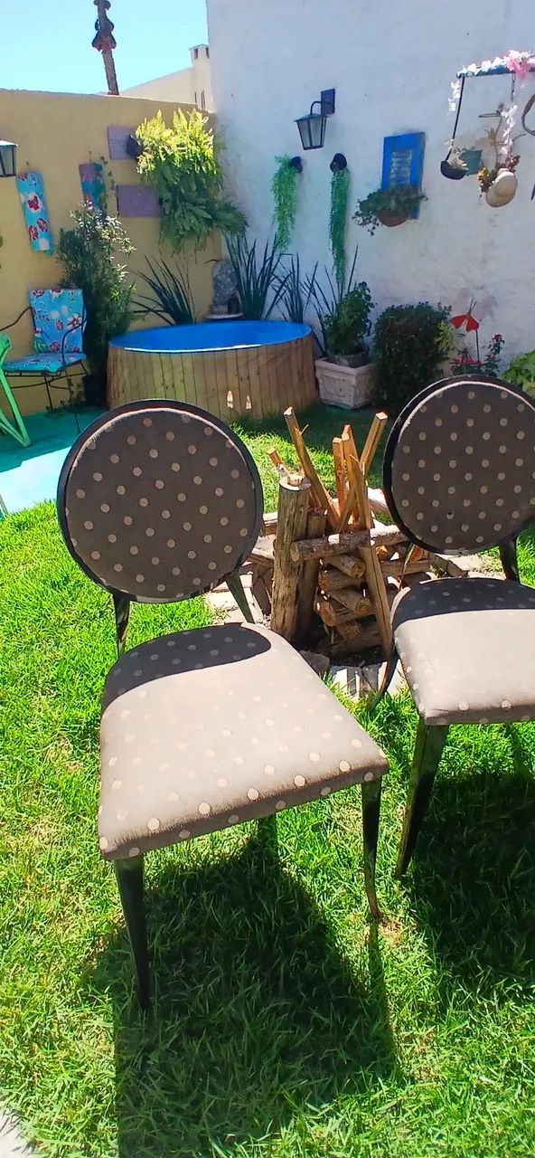4 cadeiras de ferro estofado  - Foto 2
