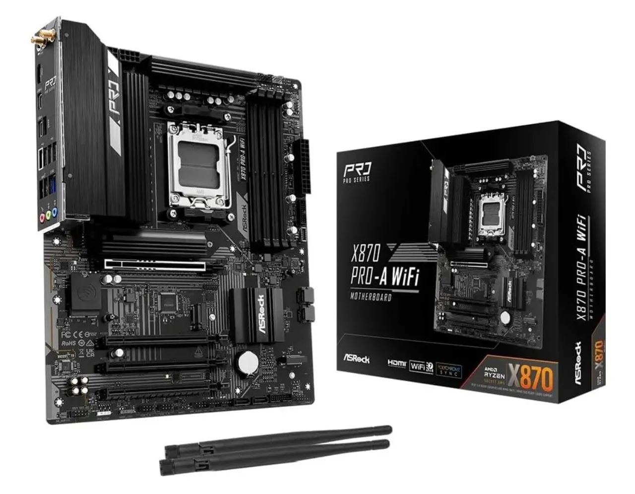 Placa-Mãe ASRock X870 Pro-A WiFi 7 para AMD AM5 DDR5