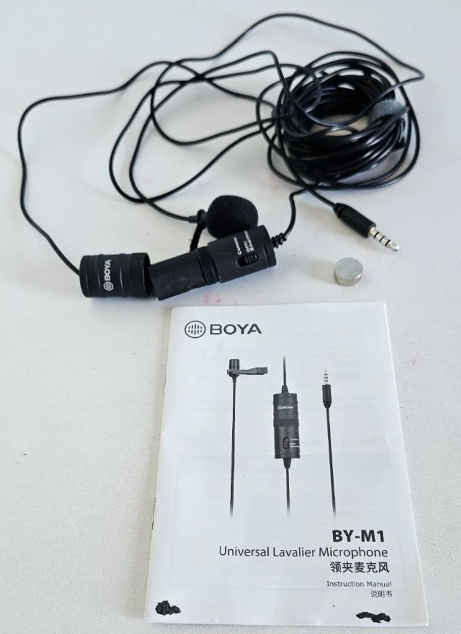 Microfone Lapela Boya By-m1 Profissional Para Celular Câmera