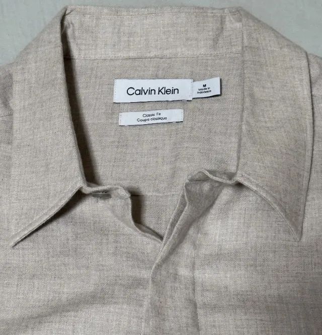 Camisa Calvin Klein Social Tam M 100% Algodão Importada Original Nova Nunca Usada - Foto 2
