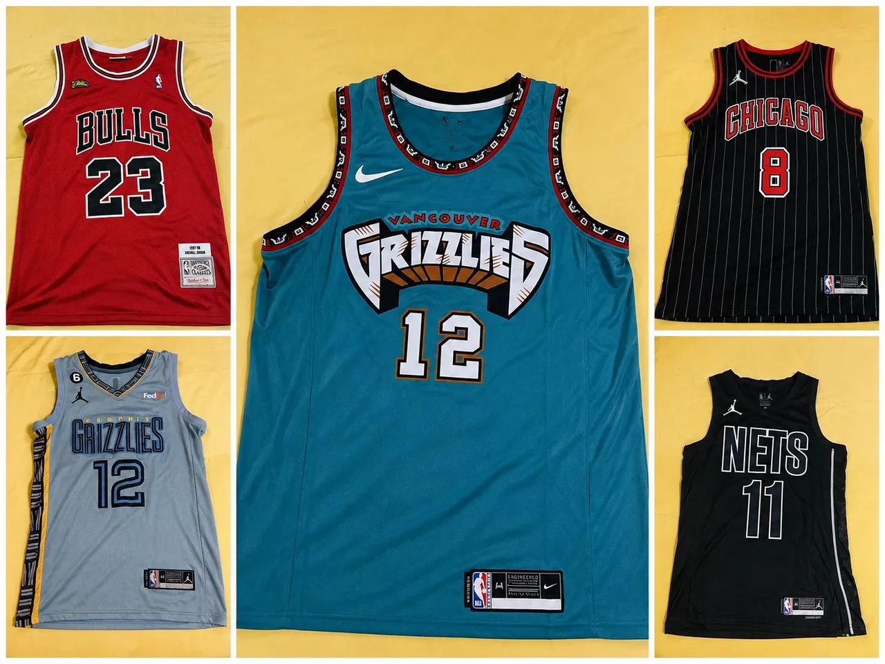 KIT 5 CAMISAS NBA