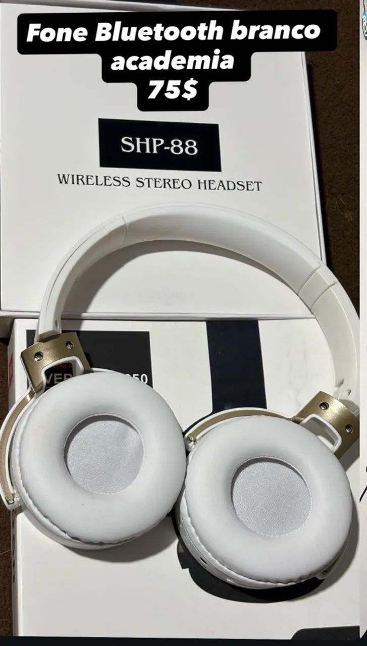 Fone Bluetooth academia branco 