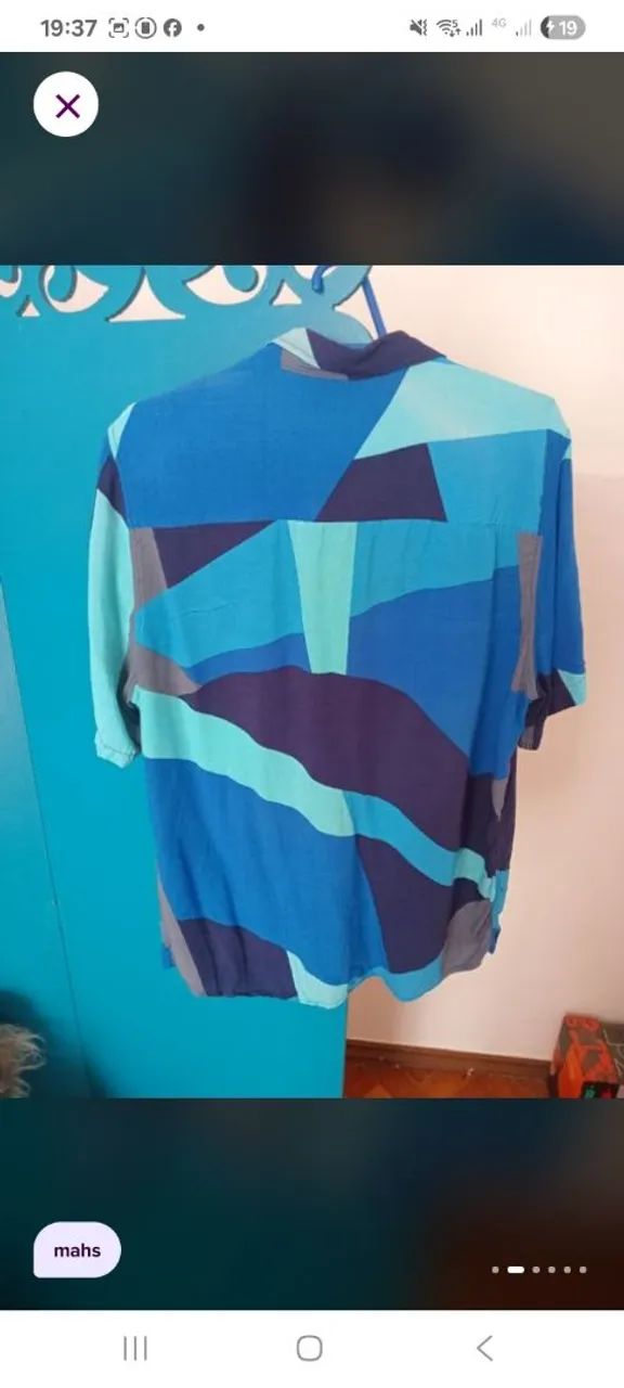 Camisa estampada azul da marca Mahs - Foto 2