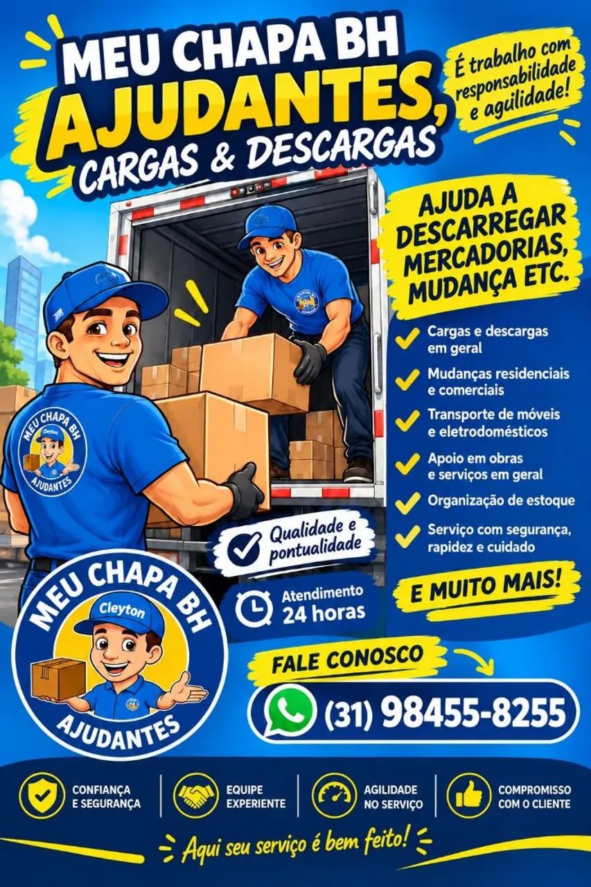 Chapa ajudantes de carga e descarga mudança 