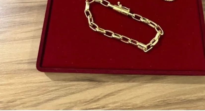 Pulseira Banhada a ouro 6mm Meia Cana Fecho Premium 