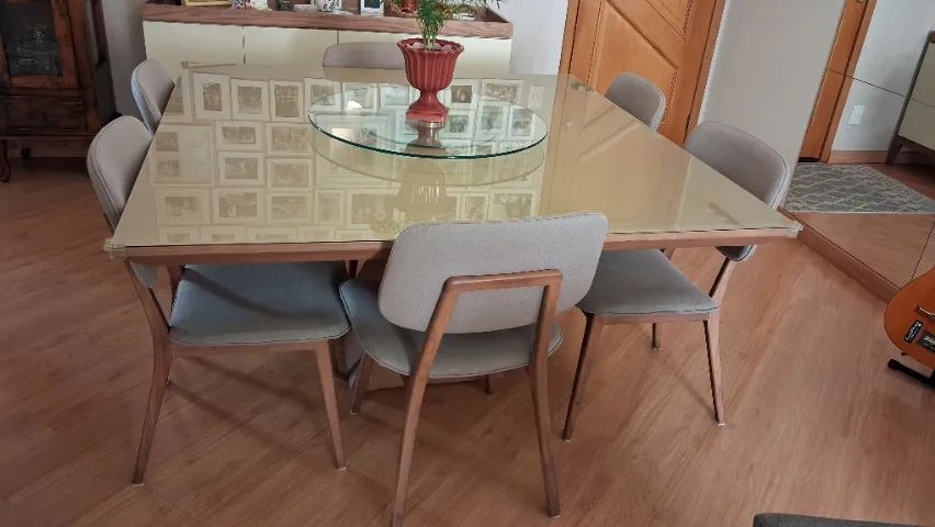 Mesa jantar quadrada com 6 cadeiras - Foto 4