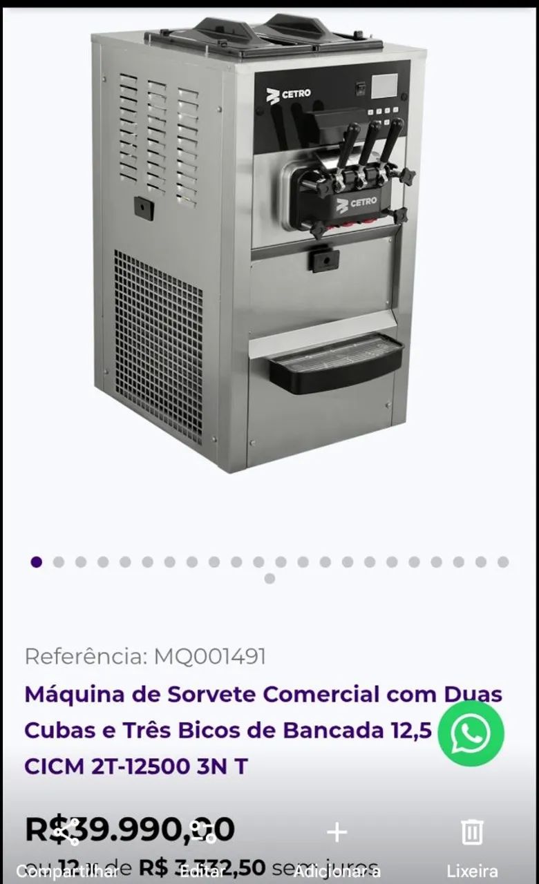 Máquina de sorvete expresso