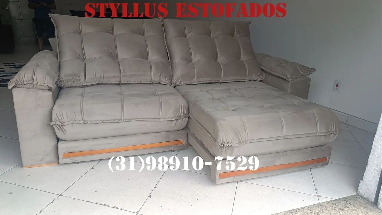 Sofá retrátil novo com molas ensacadas 