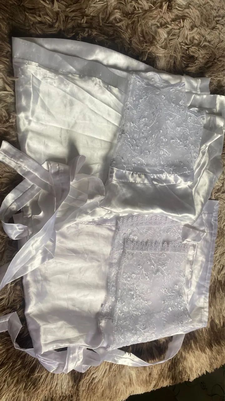 Robe de cetim branco/ rosa - Foto 2