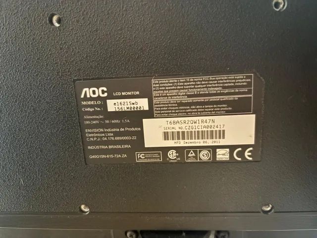 Monitor AOC E1621SWB 15.6" LED Compacto | Excelente Estado - Foto 2