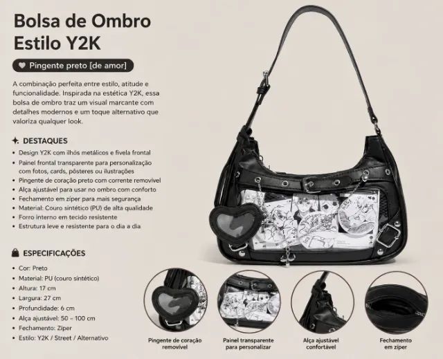 Bolsa ita bag fivela - Foto 2
