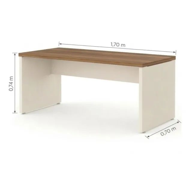 Mesa Para Escritório Ampla Sem Gavetas Acabamento Sofisticado 34307 - Foto 2