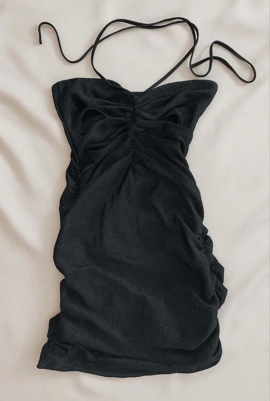 Vestido preto franzido - Foto 2