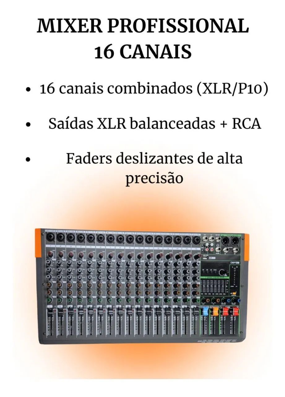 Mesa Som Profissional 16 Canais Usb Bluetooth Efeito Dsp Bivolt  - Foto 2