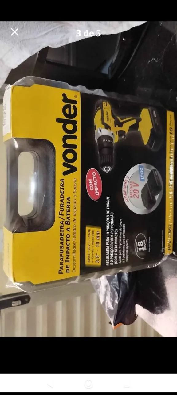 PARAFUSADEIRA / FURADEIRA 20V DE IMPACTO VONDER COM 2 BATERIAS NOVA LACRADA! - Foto 2