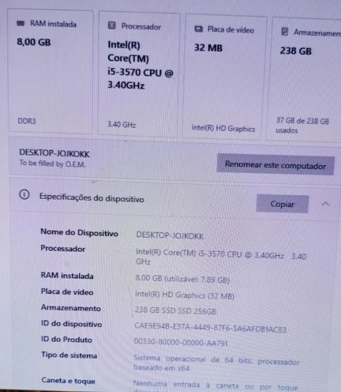PC Completo Escritório - Intel Core i7 3770 - 8 GB  - Foto 3