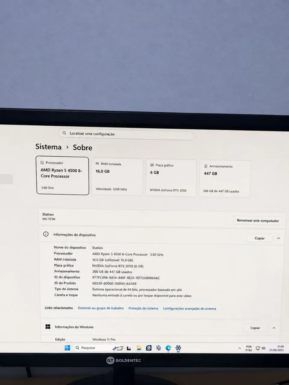 Pc Gamer Ryzen 5 + RTX 3050 - Foto 4
