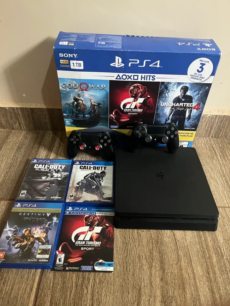 Ps4 Slim 1 TB com jogos e 2 controles  - Foto 4