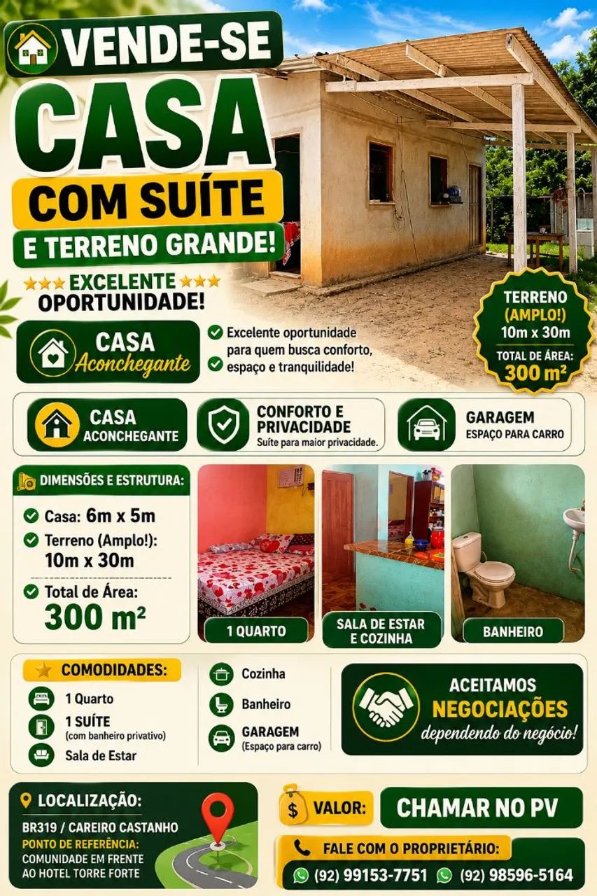 Vende-se casa em careiro castanho 