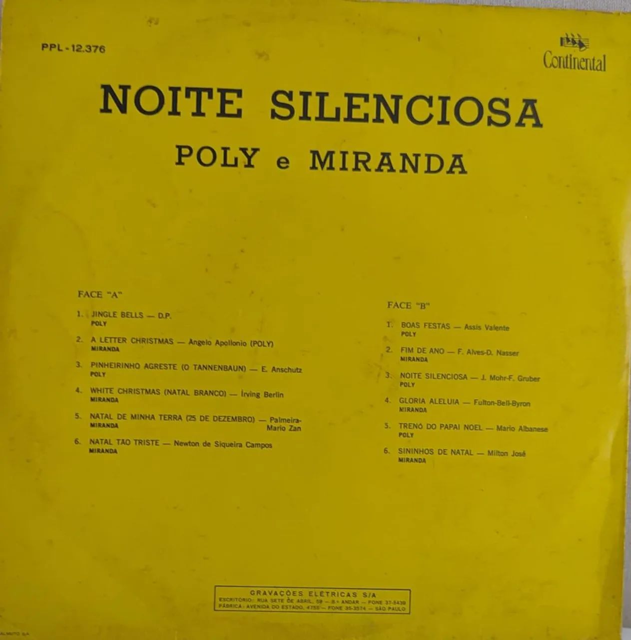 Disco de Vinil Noite Silenciosa Poly e Miranda - Foto 2