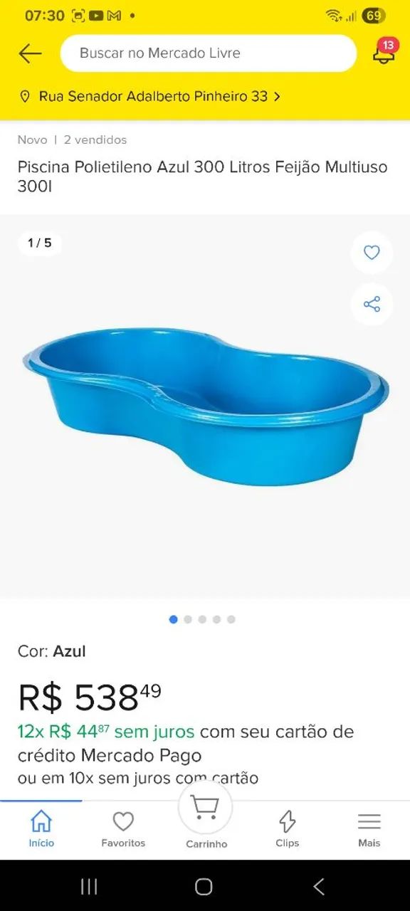 Piscina Polietileno Azul 300 Litros - Foto 2