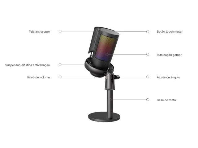 Microfone Gamer Usb Mic10 Fortrek *ENTREGA GRÁTIS* - Foto 2