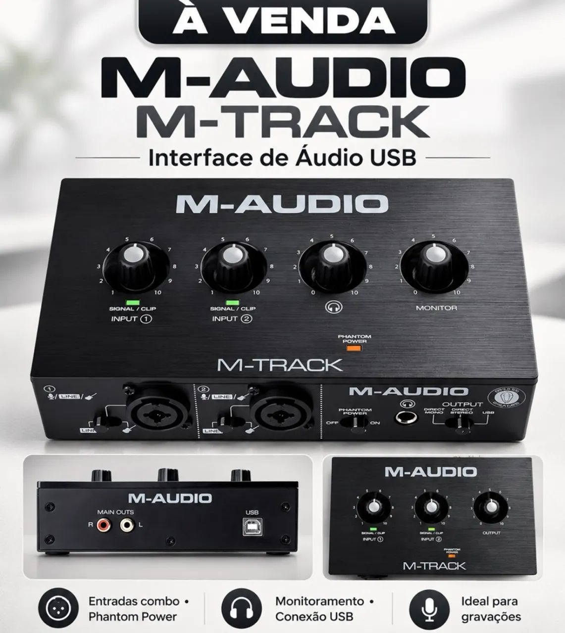 Vendo Interface de Áudio M-Audio M-Track
