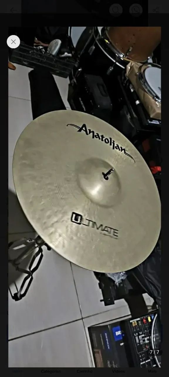 Prato de bateria anatolian ultimate 16 polegadas usado  - Foto 3