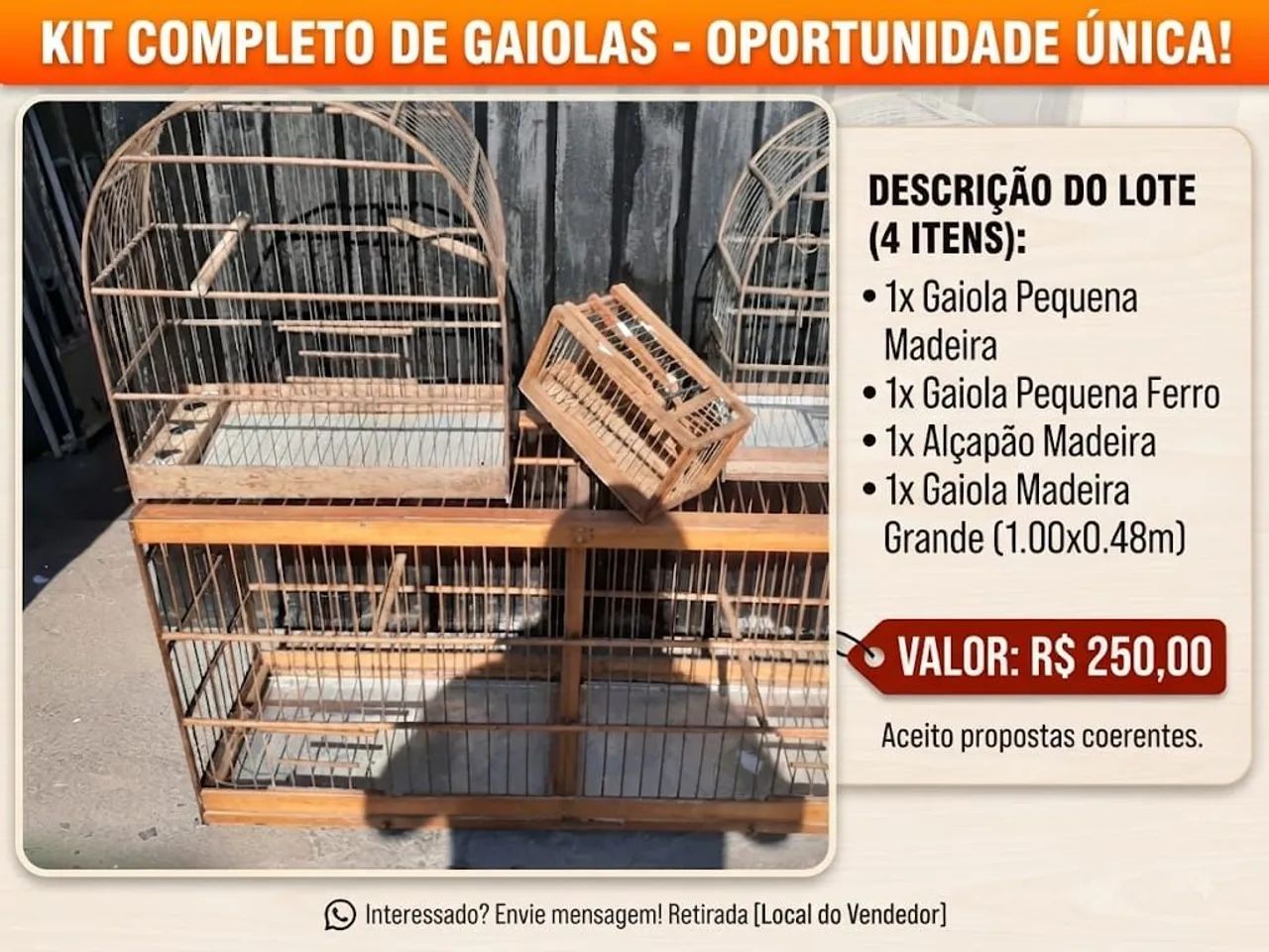 Gaiolas e 1 alçapão,tudo por 150,00 hoje  - Foto 2