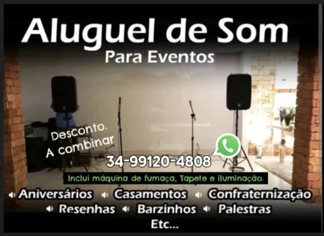 ALUGUEL DE SOM PRA EVENTOS PEQUENOS E MÉDIOS.