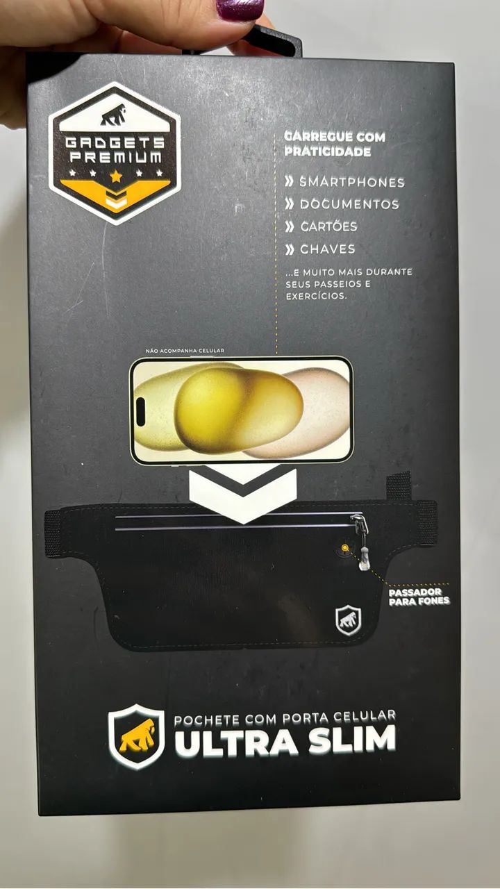 Pochete Slim Impermeável Gshield Preta  - Foto 2