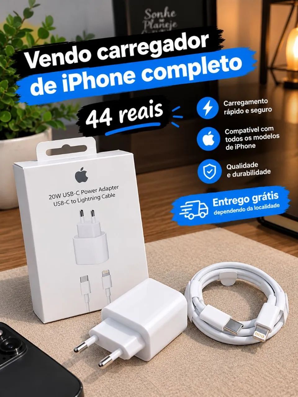 Carregador de iPhone Completo