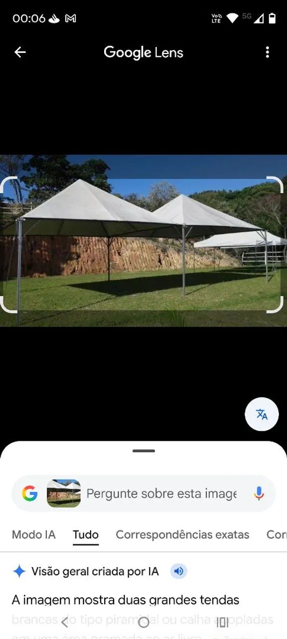 Tenda 6x6 calhada 