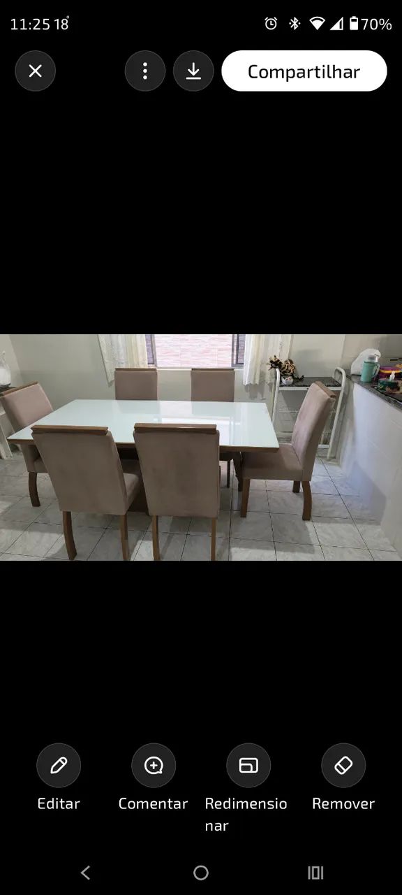 Mesa de jantar com 6 lugares