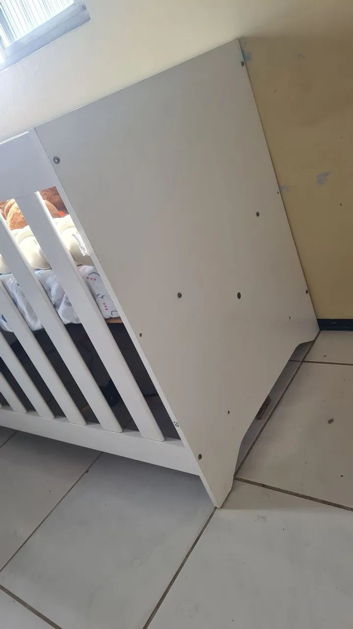 Berço Infantil Branco - Usado, em Bom Estado - Foto 3