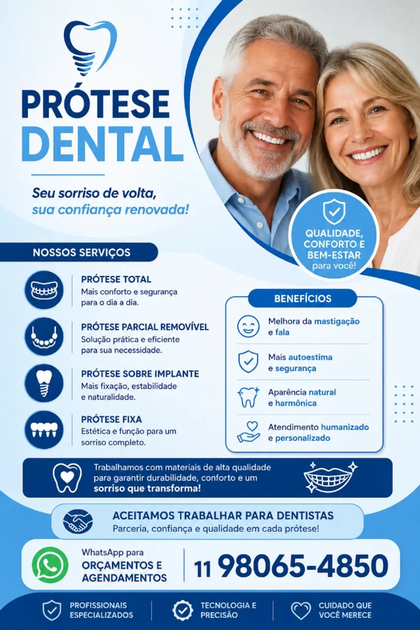 Protético Proteses Flexivel Fixa Implantes - Zona Oeste e Região
