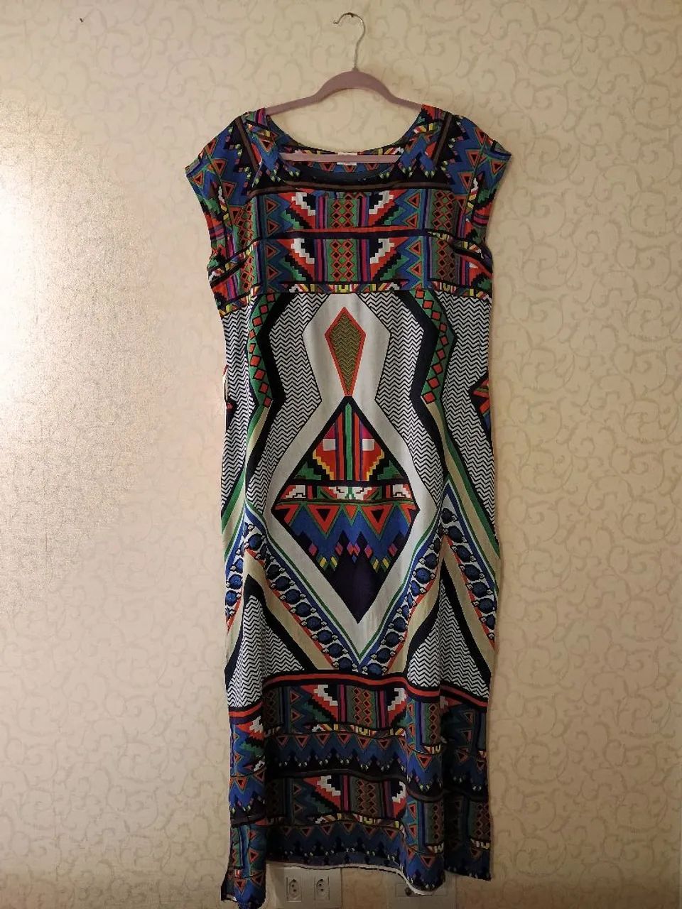 Vestido Longo Geométrico 