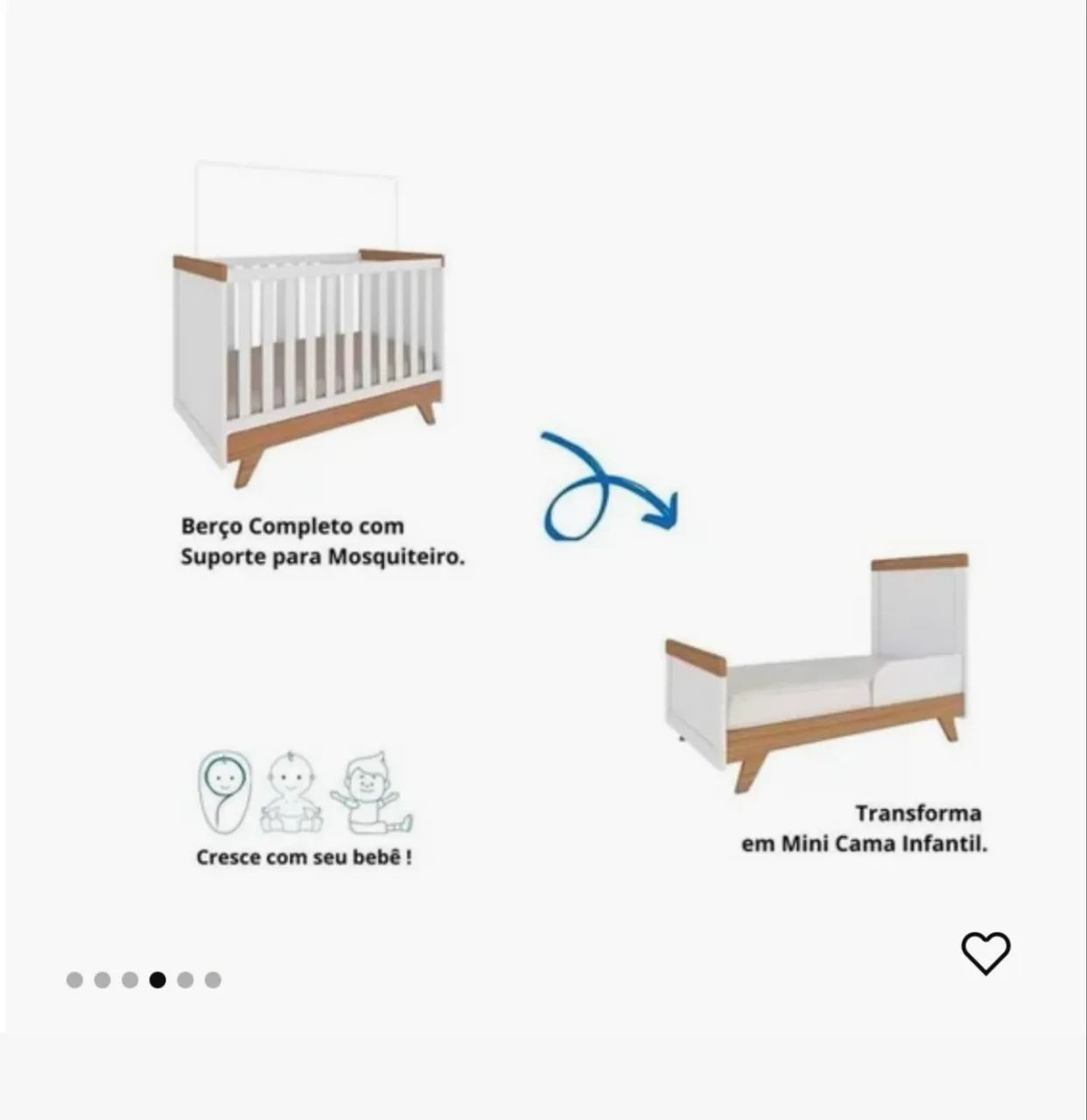 Berço 2 em 1 mini cama  - Foto 3