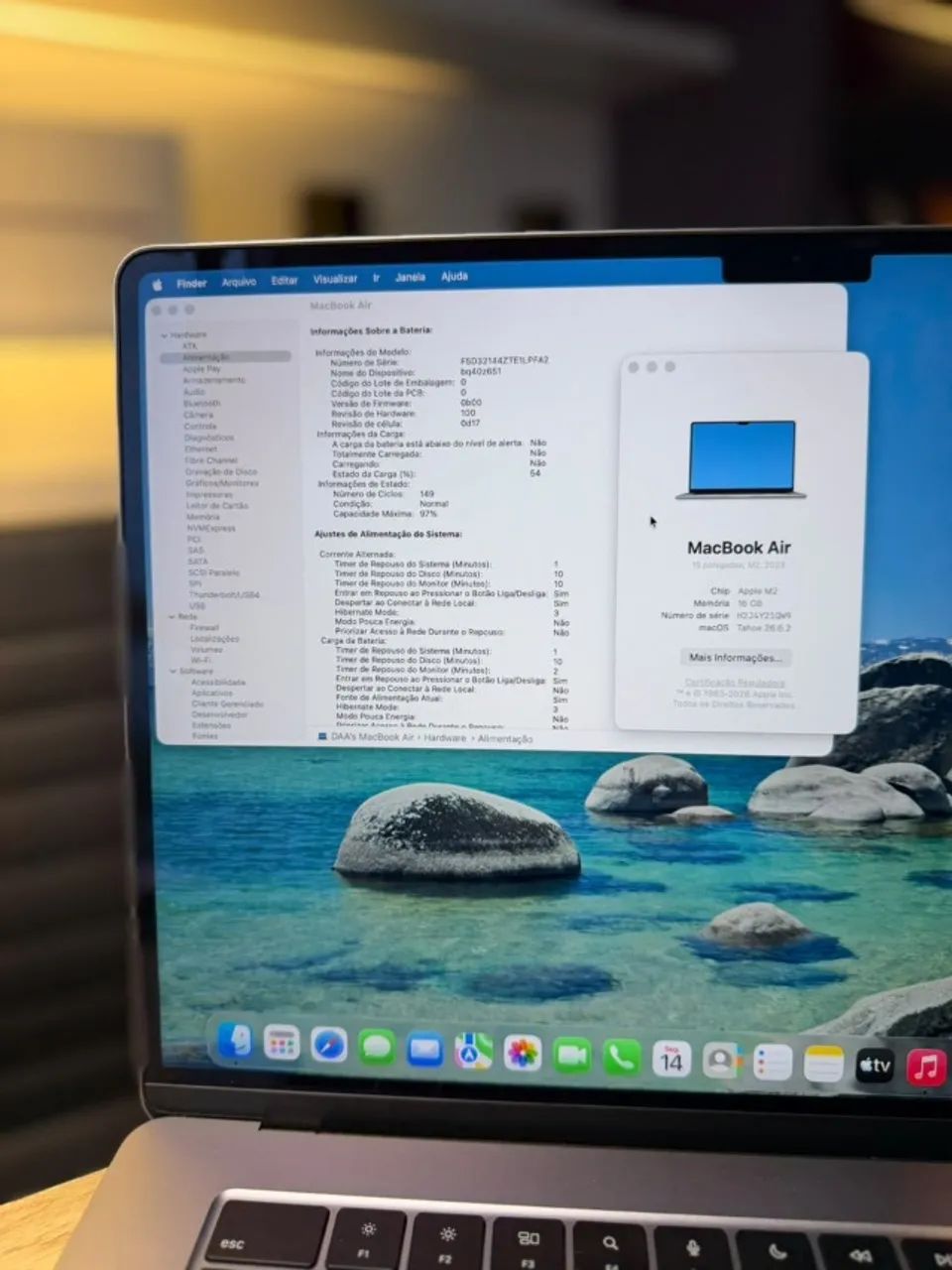 Macbook Air M2 15 Polegadas 16gb Ram 256gb - Seminovo com Garantia